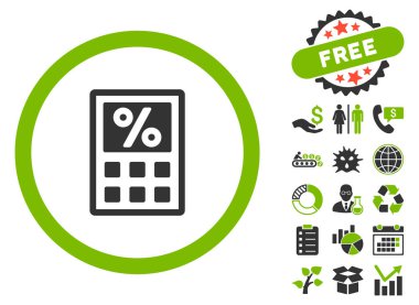 Vergi hesap makinesi düz vektör simge Bonus ile
