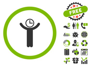 Zaman Yöneticisi düz vektör simge Bonus ile