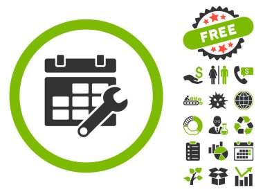 Takvim Seçenekleri düz vektör simgesi Bonus ile