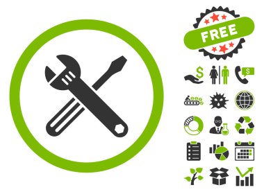 Araçlar düz vektör simgesi Bonus ile