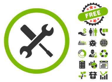 Araçlar düz vektör simgesi Bonus ile