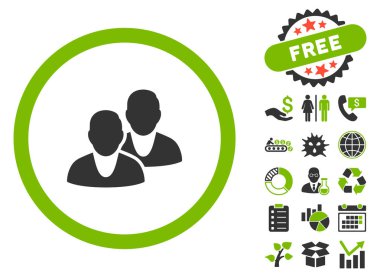 Bonus ile kullanıcılar düz vektör simgesi