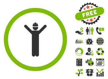 Bonus ile alt düz vektör simgesi