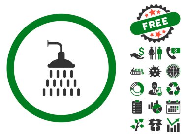 Bonus ile duş düz vektör simgesi