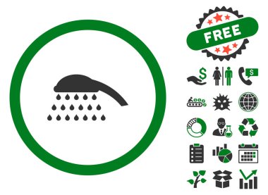 Bonus ile duş düz vektör simgesi