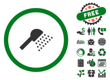 Bonus ile duş düz vektör simgesi