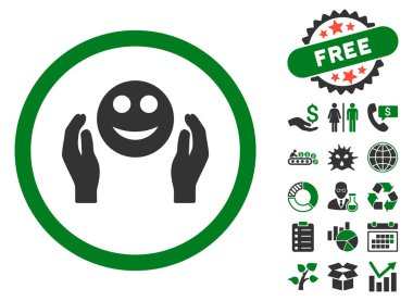 Bakım el düz vektör simge Bonus ile gülümse