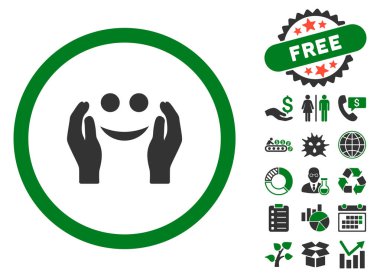 Bakım düz vektör simge Bonus ile gülümse