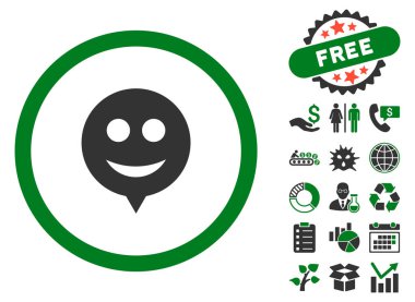 İpucu düz vektör simge Bonus ile gülümse