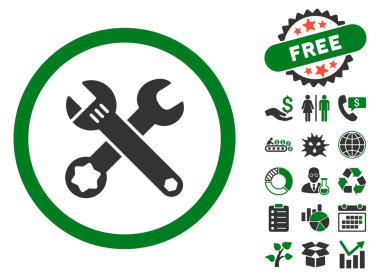 Bonus ile somun anahtarları düz vektör simgesi