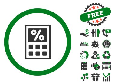 Vergi hesap makinesi düz vektör simge Bonus ile