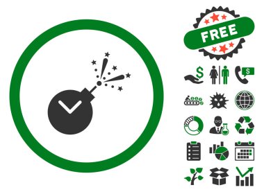 Zaman havai fişek ücret düz vektör simge Bonus ile