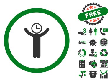 Zaman Yöneticisi düz vektör simge Bonus ile