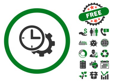 Bonus ile zaman kurulum düz vektör simgesi