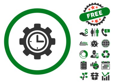 Bonus ile zaman kurulum düz vektör simgesi