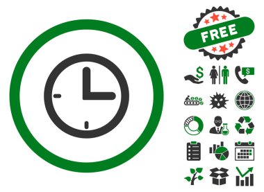 Bonus ile zaman düz vektör simgesi