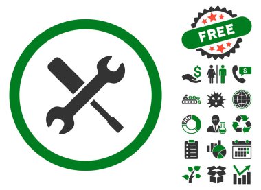 Araçlar düz vektör simgesi Bonus ile