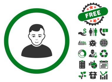 Bonus ile kullanıcı düz vektör simgesi