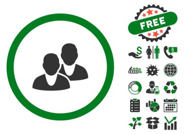 Bonus ile kullanıcılar düz vektör simgesi