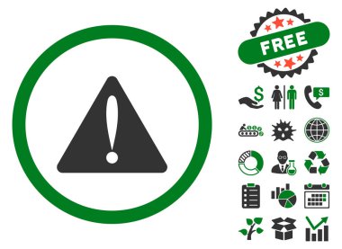 Uyarı hata düz vektör simgesi Bonus ile