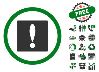 Uyarı düz vektör simgesi Bonus ile