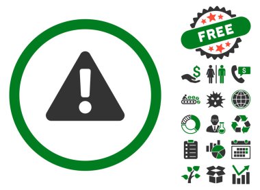 Uyarı düz vektör simgesi Bonus ile