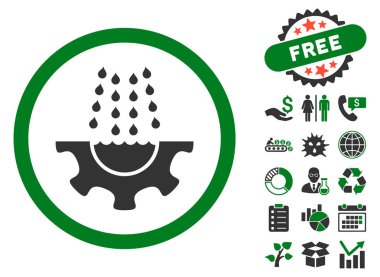 Bonus ile su hizmet vites düz vektör simgesi