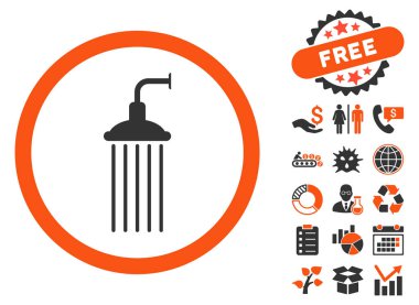 Bonus ile duş düz vektör simgesi