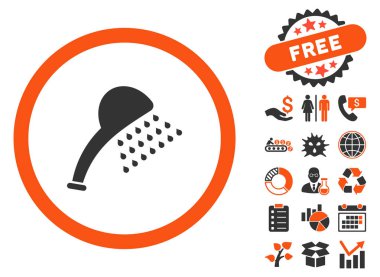 Bonus ile duş düz vektör simgesi