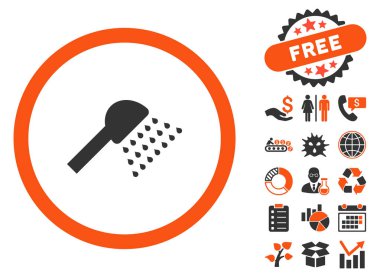 Bonus ile duş düz vektör simgesi