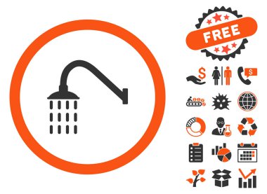 Bonus ile duş düz vektör simgesi