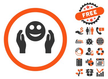 Bakım el düz vektör simge Bonus ile gülümse