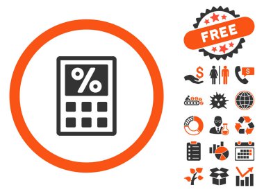 Vergi hesap makinesi düz vektör simge Bonus ile