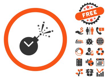 Zaman havai fişek ücret düz vektör simge Bonus ile