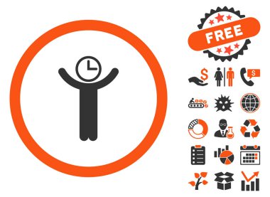 Zaman Yöneticisi düz vektör simge Bonus ile