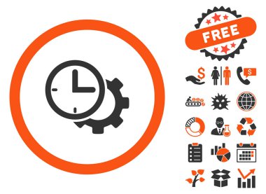 Bonus ile zaman kurulum düz vektör simgesi