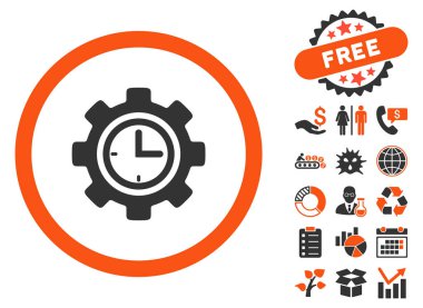 Bonus ile zaman kurulum düz vektör simgesi