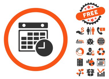 Bonus ile zaman tablo düz vektör simgesi