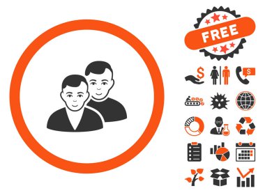 Bonus ile kullanıcılar düz vektör simgesi