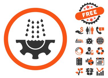 Bonus ile su hizmet vites düz vektör simgesi