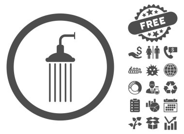 Bonus ile duş düz vektör simgesi