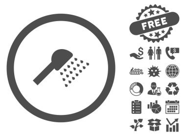 Bonus ile duş düz vektör simgesi