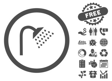 Bonus ile duş düz vektör simgesi