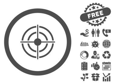 Bonus ile hedef amaç düz vektör simgesi