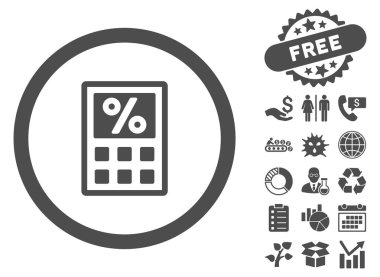 Vergi hesap makinesi düz vektör simge Bonus ile