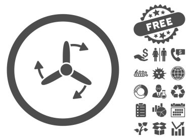 Üç uçlu vidalı döndürme düz vektör simgesi Bonus ile