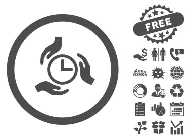 Bonus ile zaman bakım düz vektör simgesi