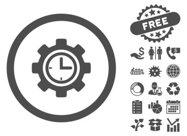 Bonus ile zaman kurulum düz vektör simgesi