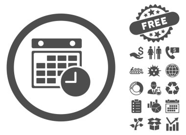 Bonus ile zaman tablo düz vektör simgesi