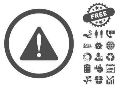 Uyarı hata düz vektör simgesi Bonus ile